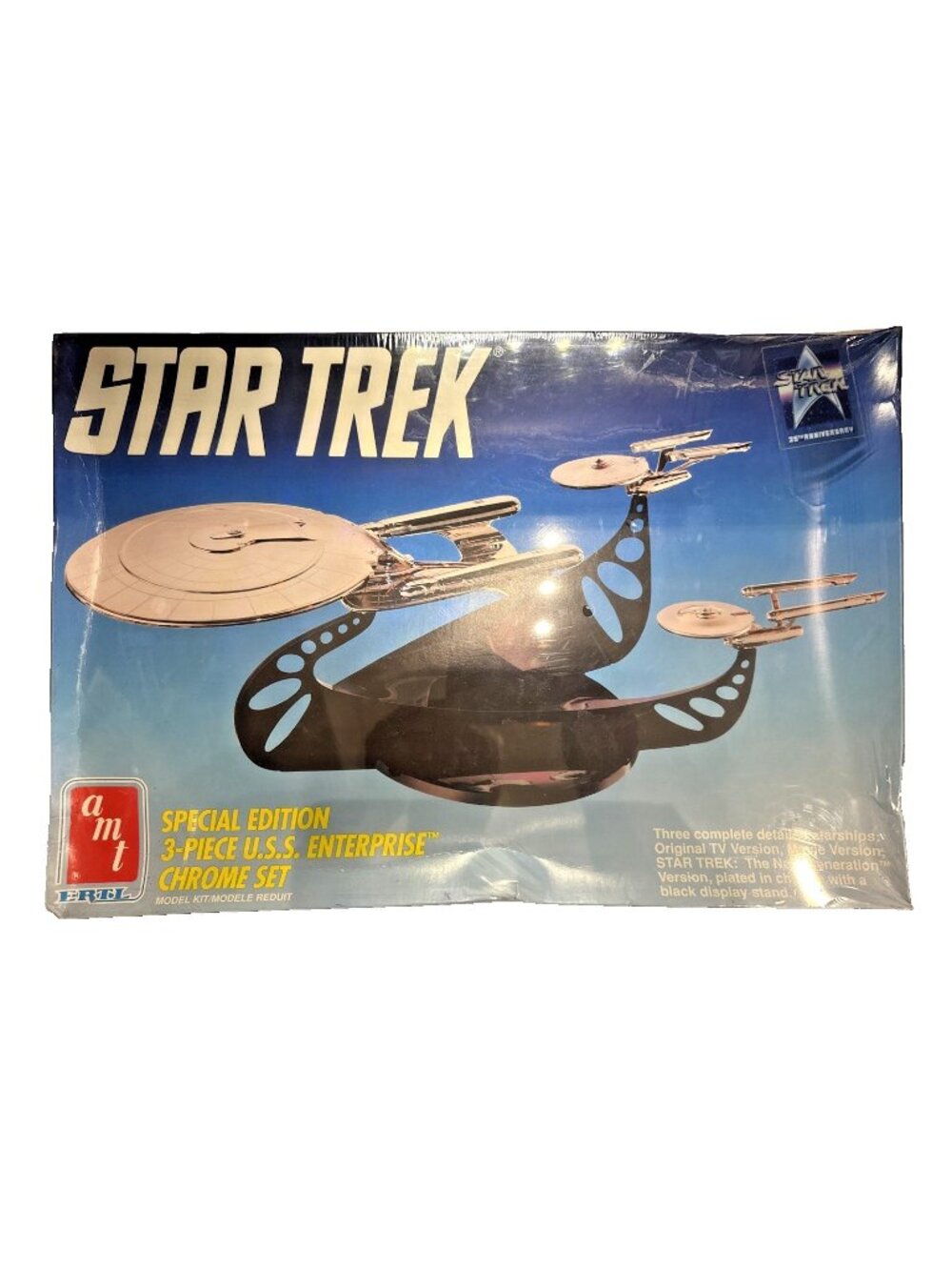 ERTL Star Trek USS Enterprise Special Edition 3-Piece Chrome Set Model #6005 NEW